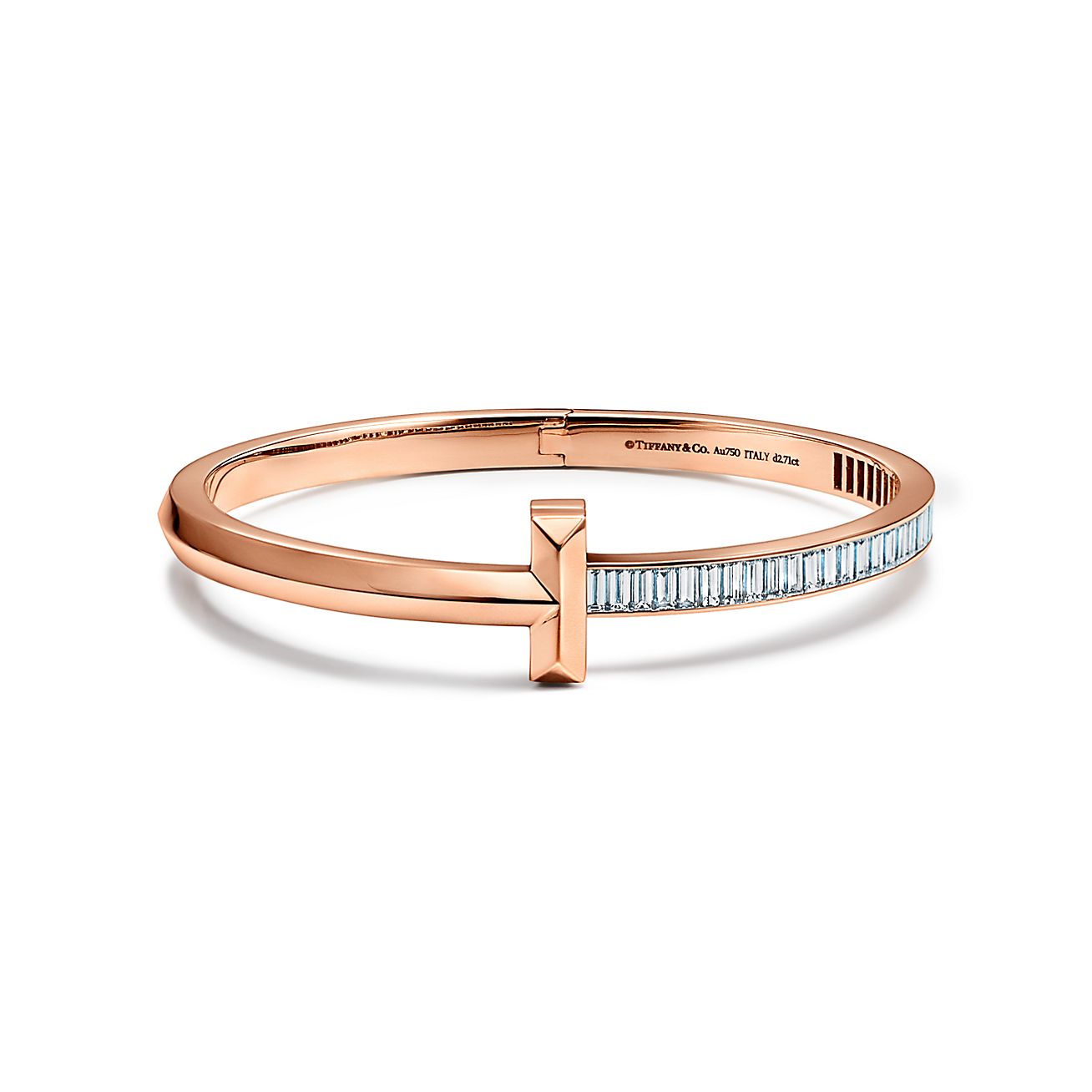 Tiffany T pavé diamond square bracelet in 18k gold medium  Tiffany  Co