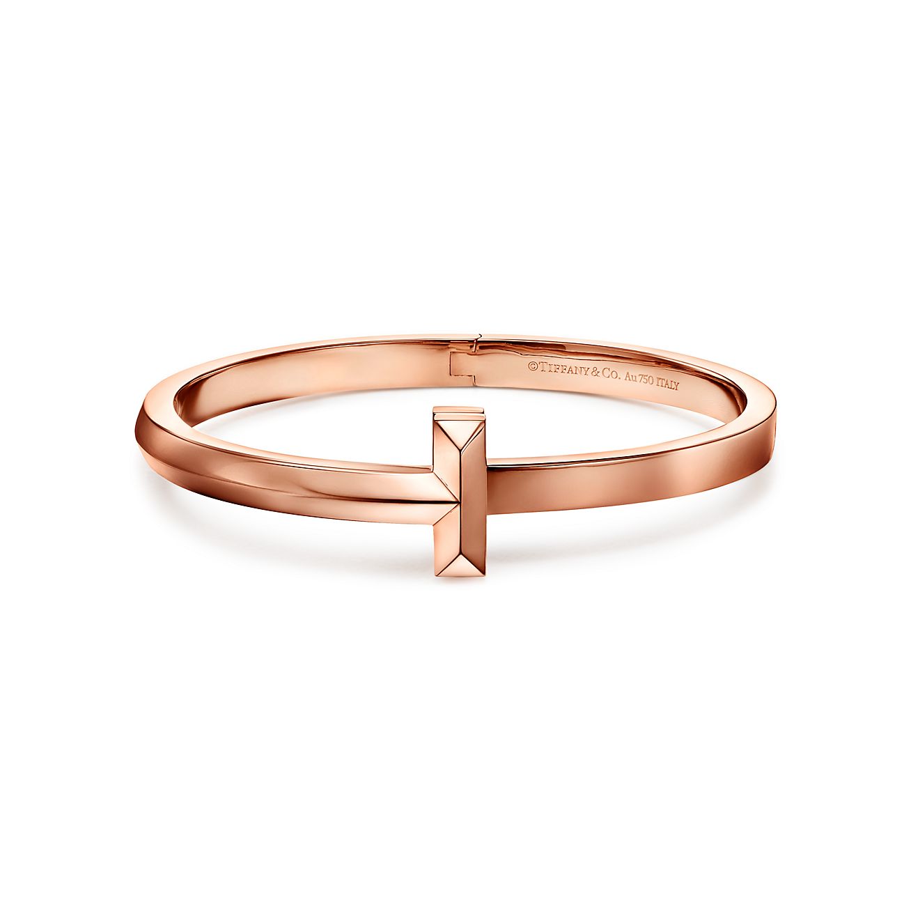 Tiffany T T1 wide hinged bangle in 18k 