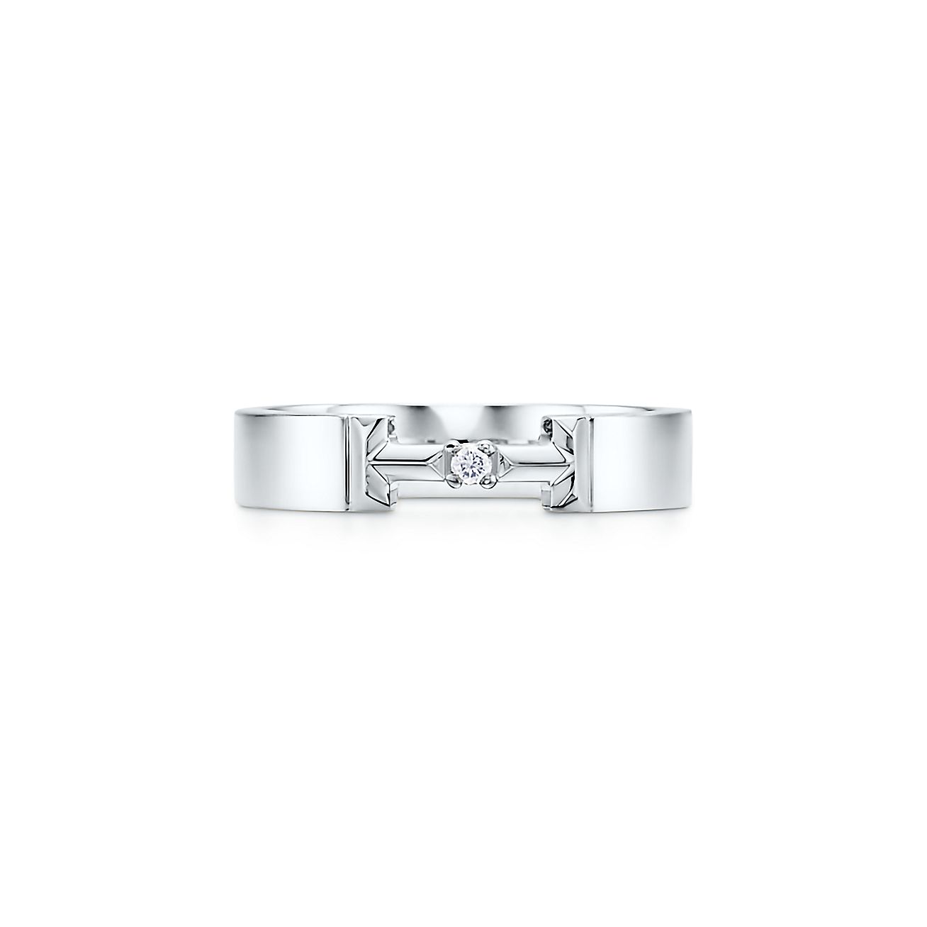 constante zout titel Tiffany T True diamond link ring in 18k white gold, 4 mm wide. | Tiffany &  Co.