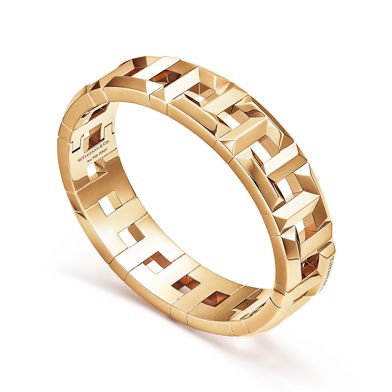 Tiffany T True hinged bracelet in 18k 
