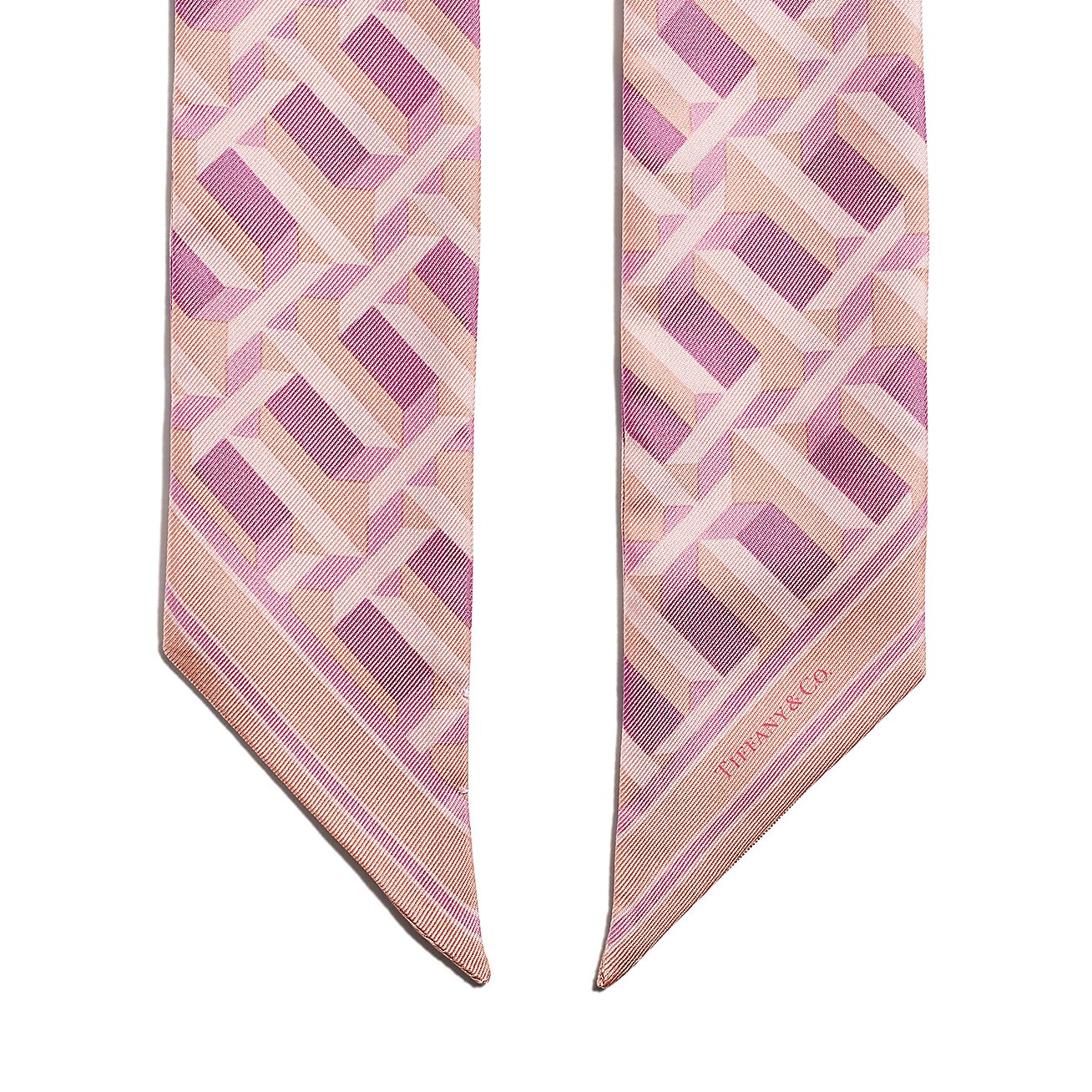 Tiffany T True Ribbon Scarf in Crystal Pink Silk