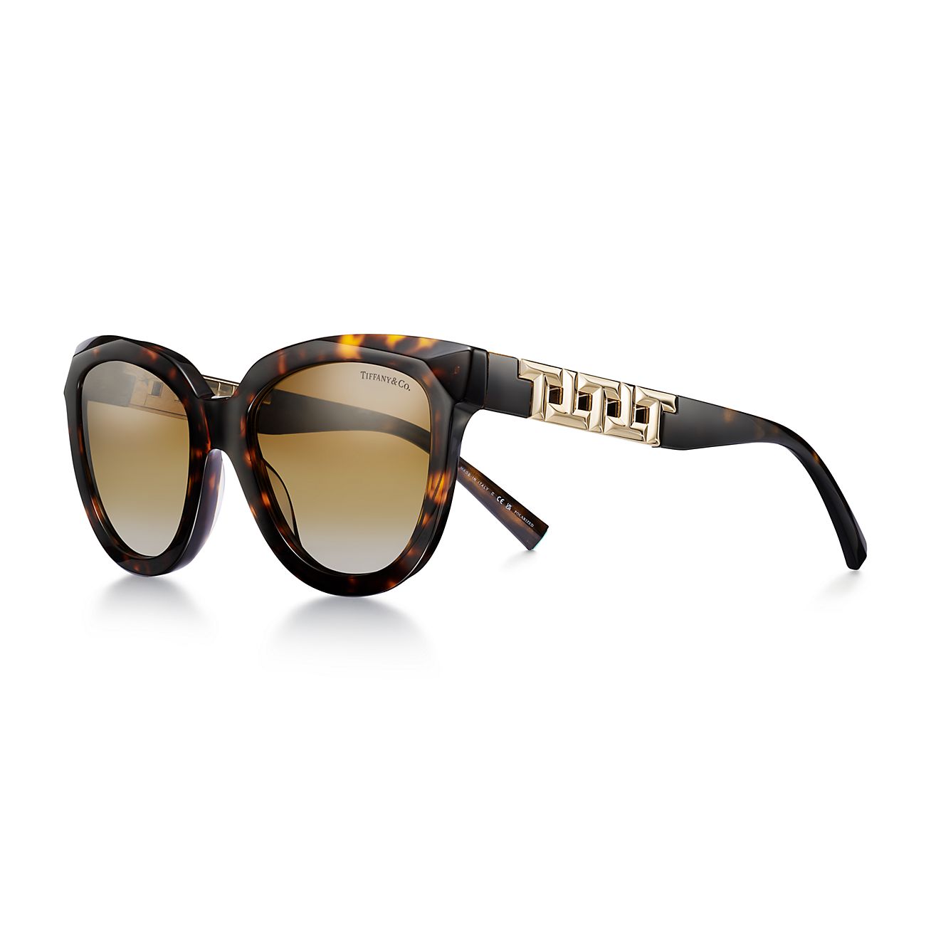 Tiffany T True Sunglasses in Tortoise Acetate with Brown Gradient