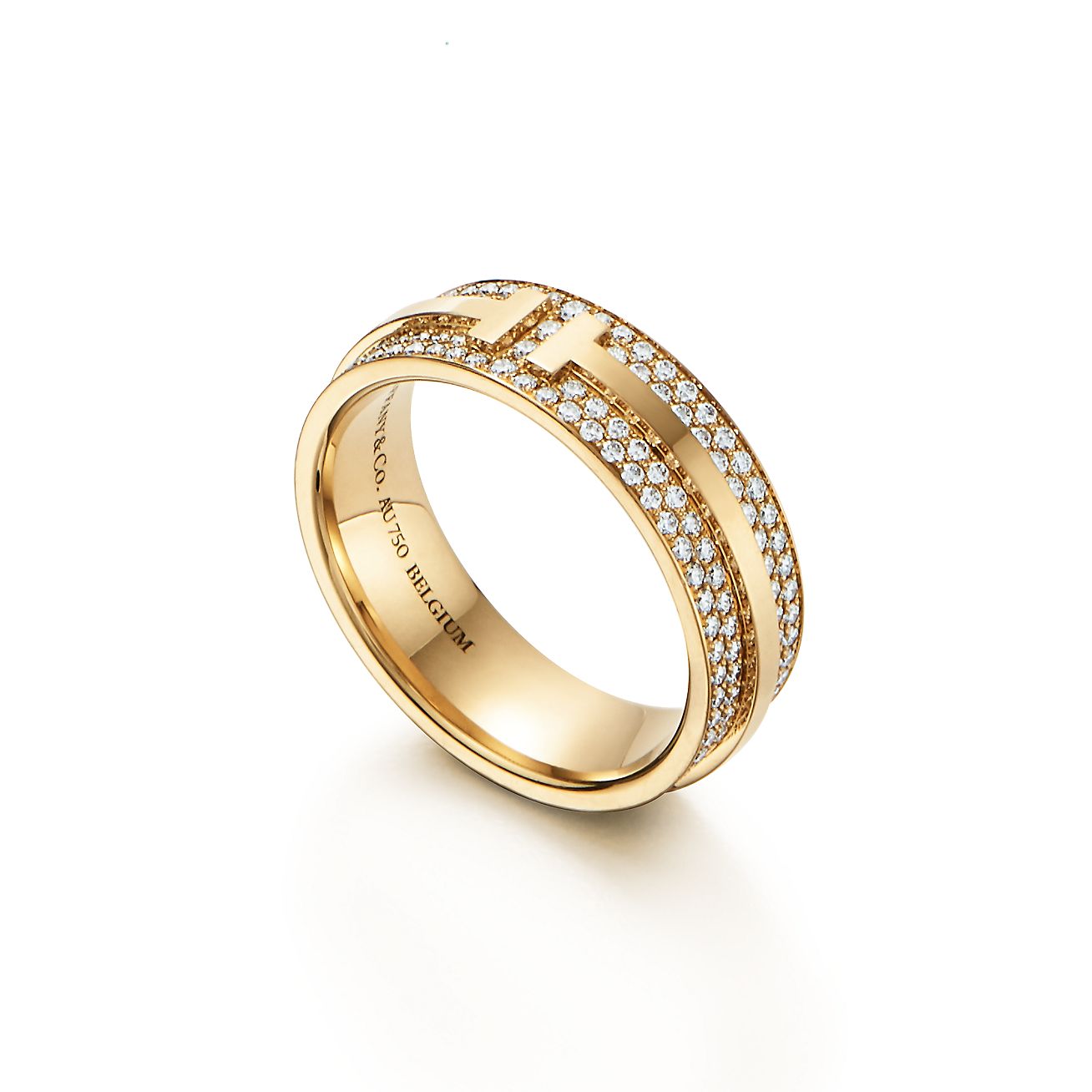 Tiffany T wide pavé diamond ring in 18k 