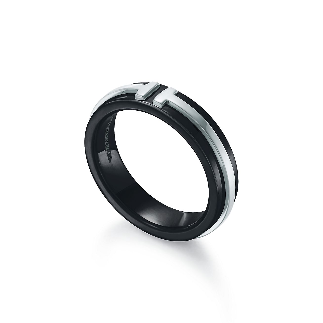 Tiffany T wide ring in titanium and 