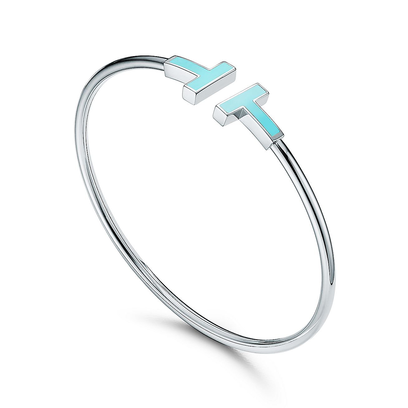 Tiffany T Turquoise Wire Bracelet in White Gold - Alternate shot 1