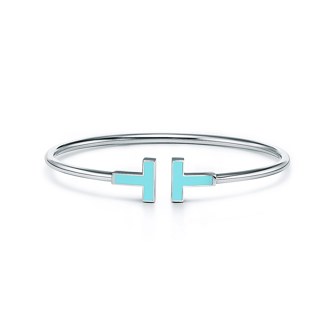 Tiffany T Turquoise Wire Bracelet in White Gold