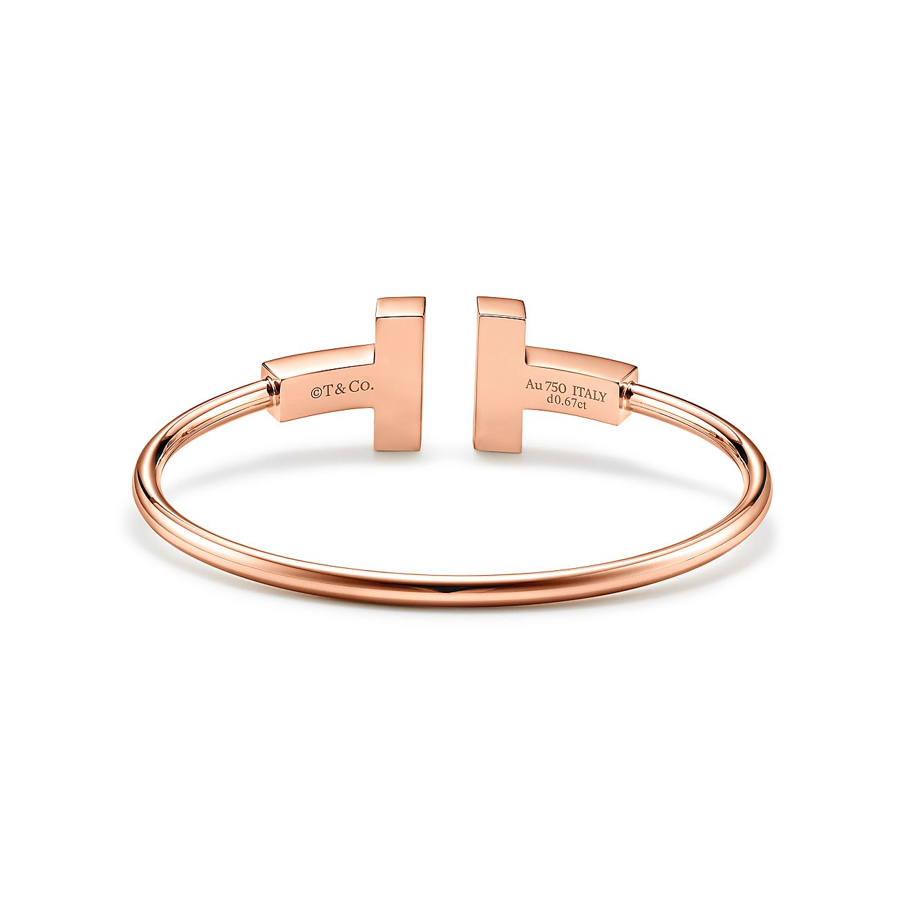 Tiffany T Wide Diamond Wire Bracelet in Rose Gold - Alternate shot 1 - Alternate shot 2
