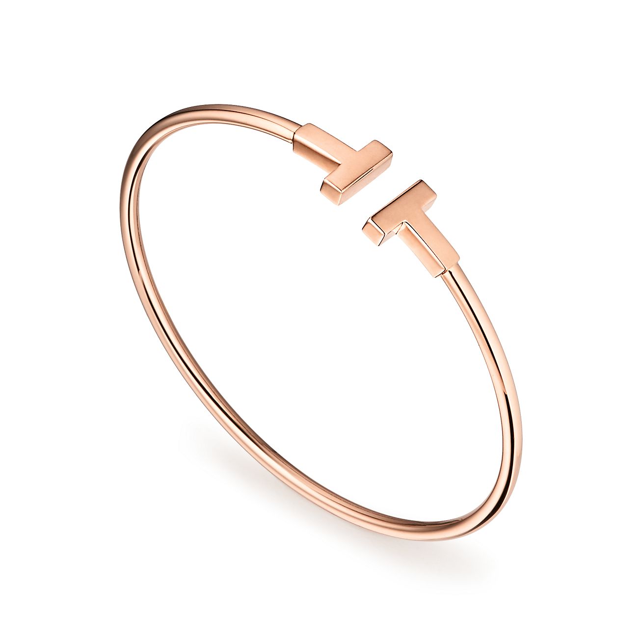 Tiffany T Wire Bracelet in Rose Gold with Mother-of-pearl