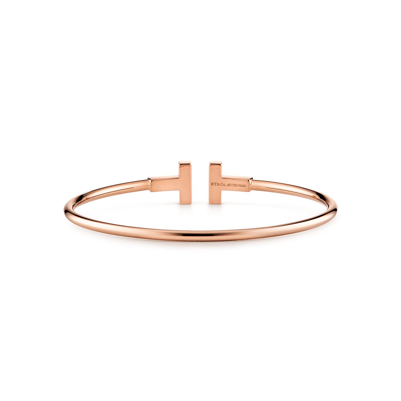 Tiffany T Wire Bracelet in Rose Gold with Mother-of-pearl