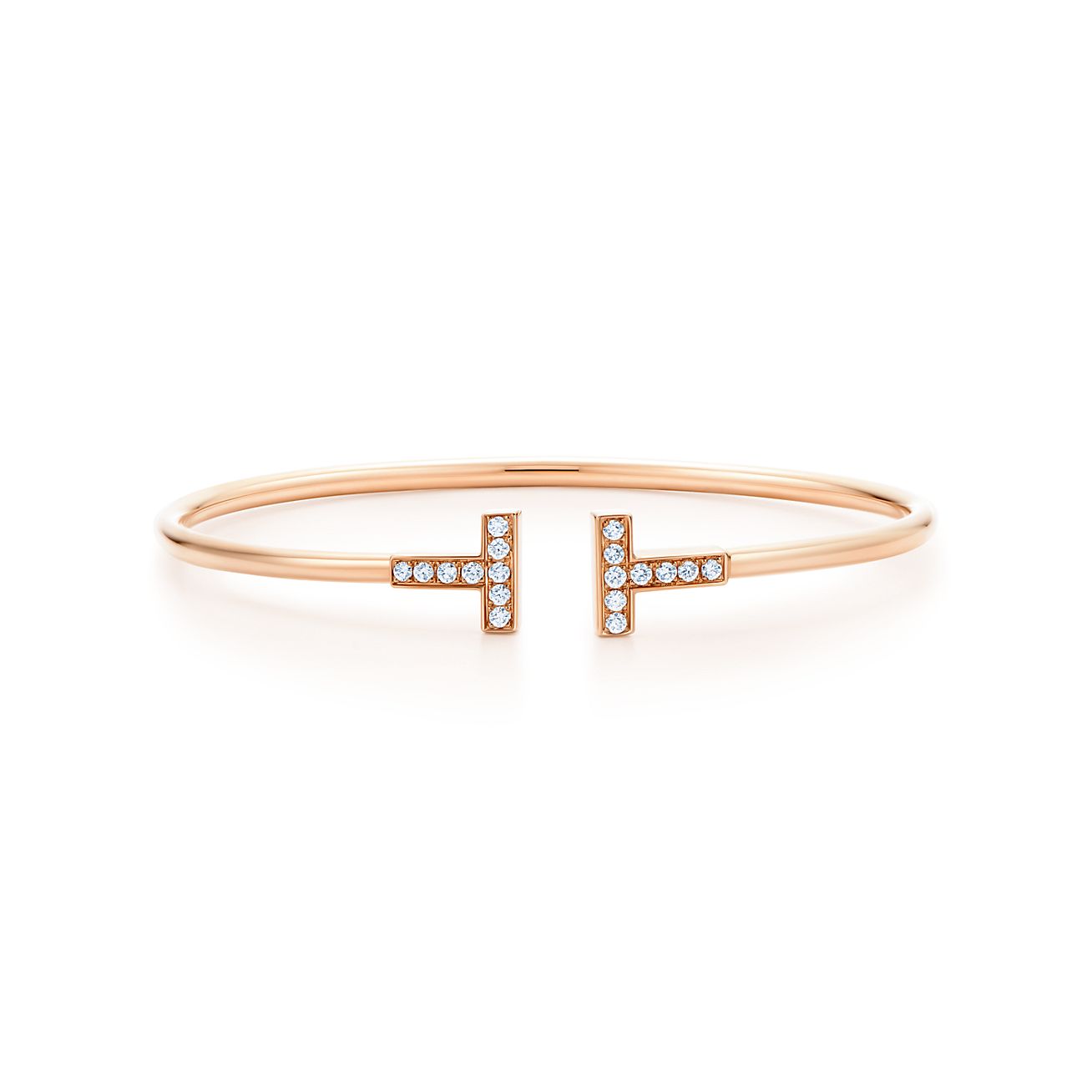 Tiffany T Wire Bracelet in Rose Gold 