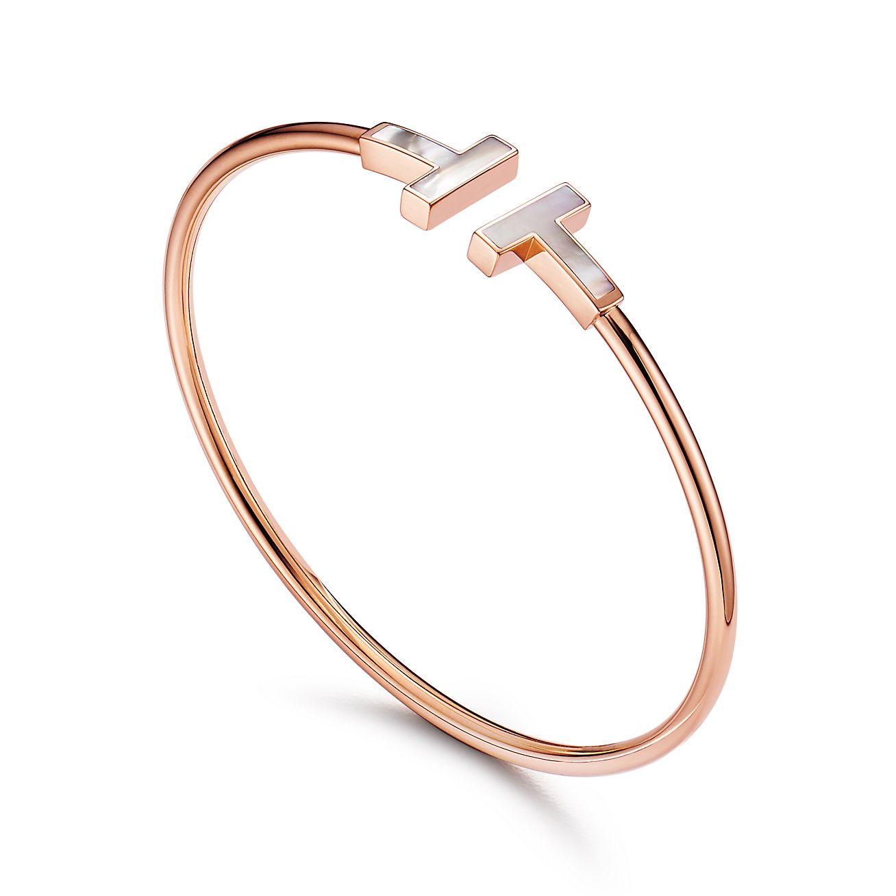 Tiffany T Wire Bracelet in Rose Gold with Mother-of-pearl Tiffany T Wire Bracelet in Rose Gold with Mother-of-pearl