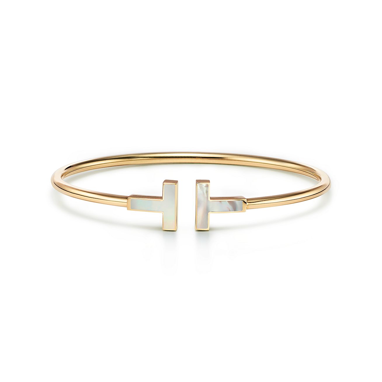 Tiffany T Wire Bracelet in Yellow Gold with Mother-of-pearl | Tiffany u0026 Co.