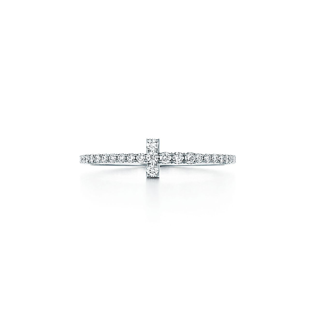 Tiffany T Wire Ehering In Mit Diamanten 18 Karat Weissgold Tiffany Co