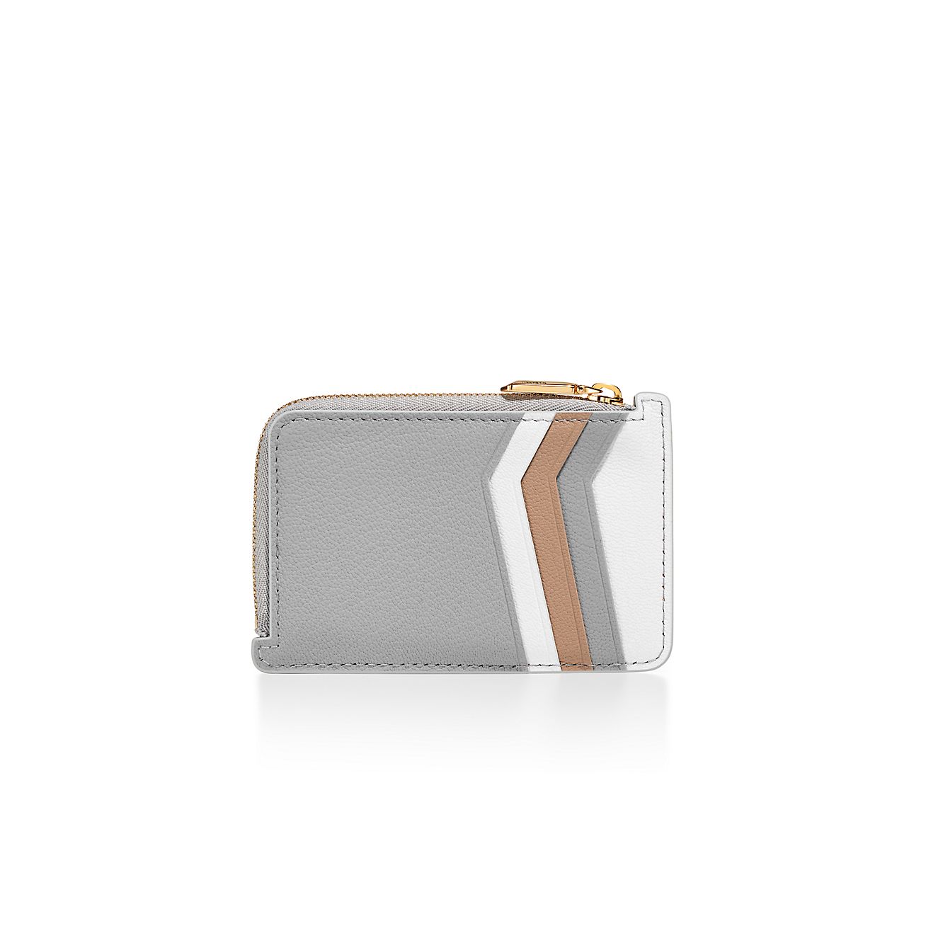 Tiffany T Zip Card Case in Neutral Colorblock Leather