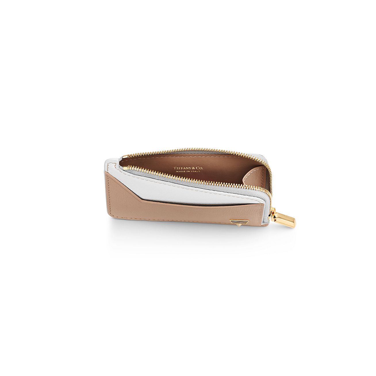 【Tiffany & Co】Tiffany T Zip カードケース Tiffany T Zip Card Case in Neutral Colorblock Leather