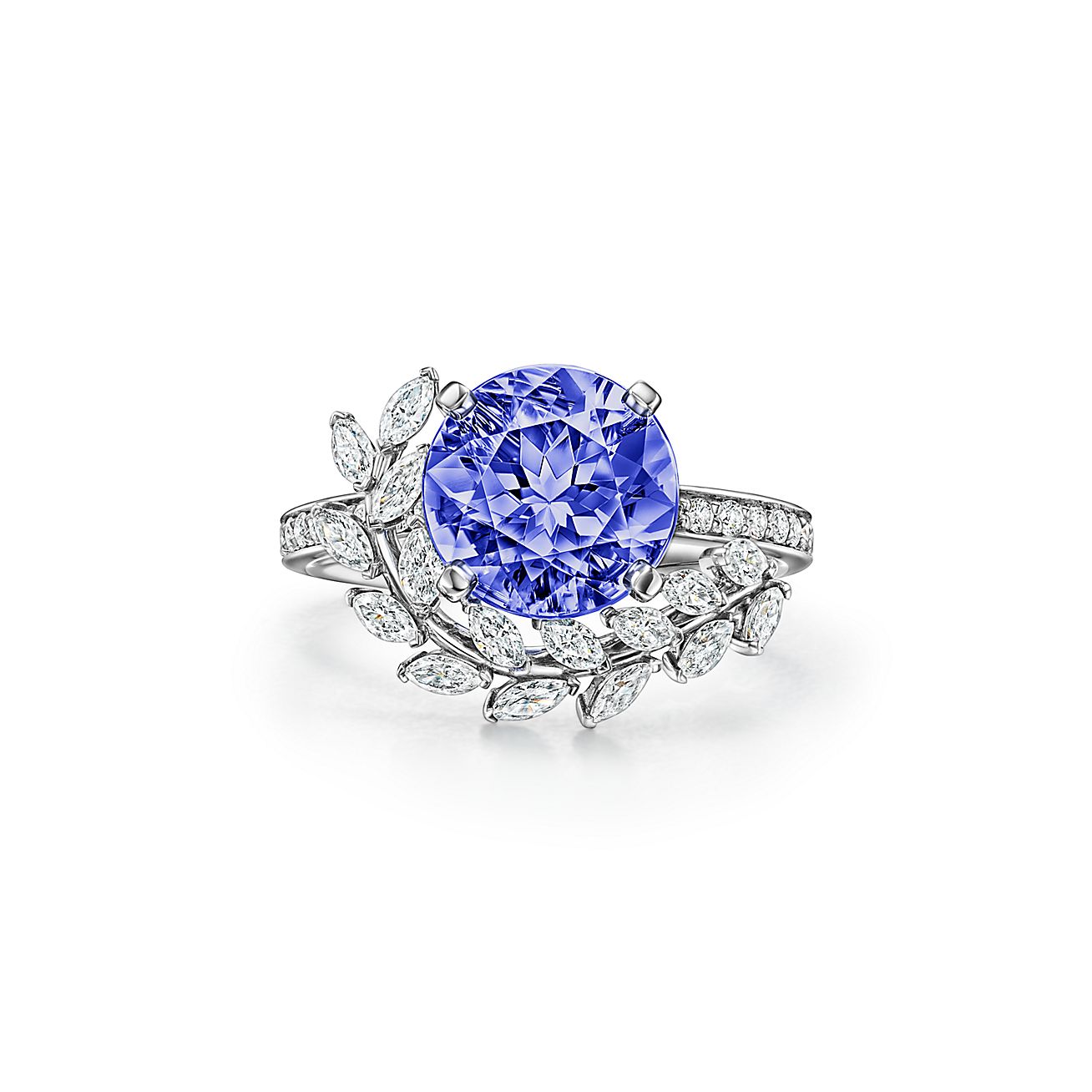Tiffany Victoria® Vine Ring in Platinum with a Tanzanite and Diamonds