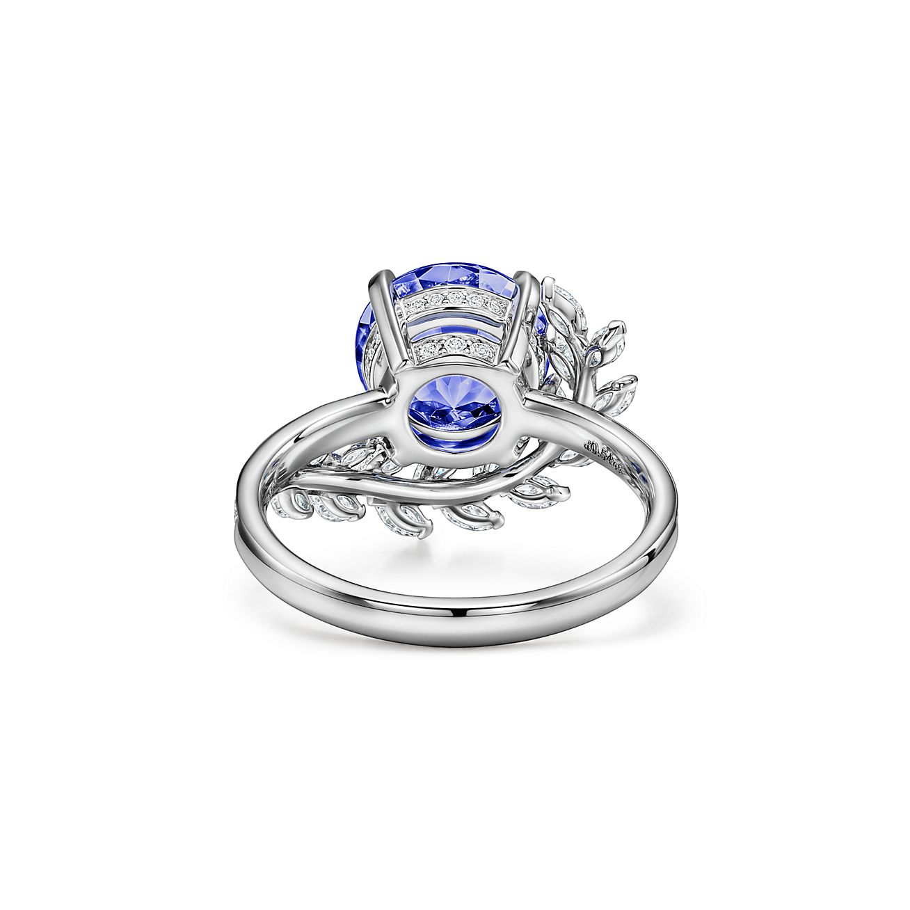 Bague Vigne Tiffany Victoria platine 950 milli mes avec tanzanite