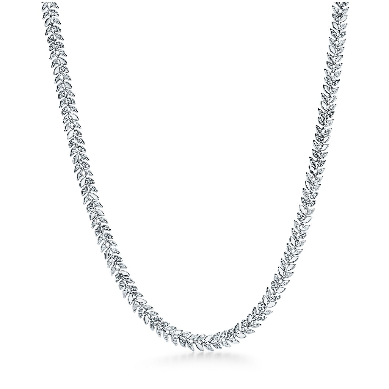 Tiffany Victoria® diamond vine necklace in platinum, 16". - Alternate shot 1