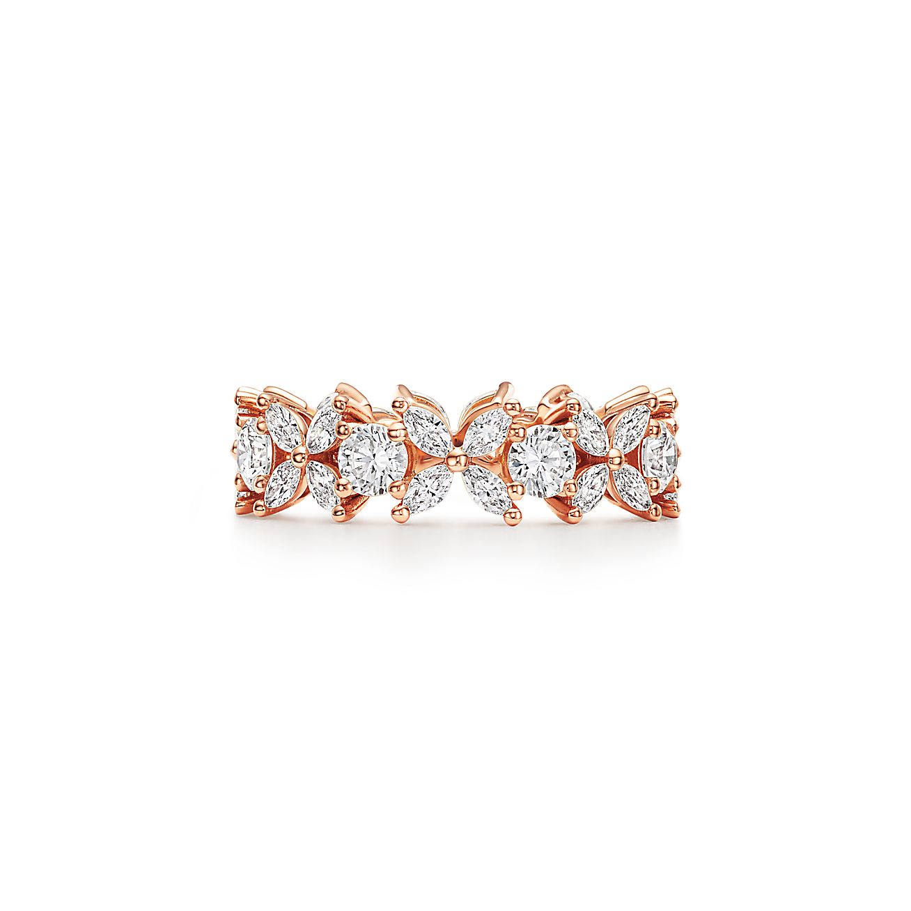 Alliance alternée Tiffany Victoria® en or rose 18 carats et diamants