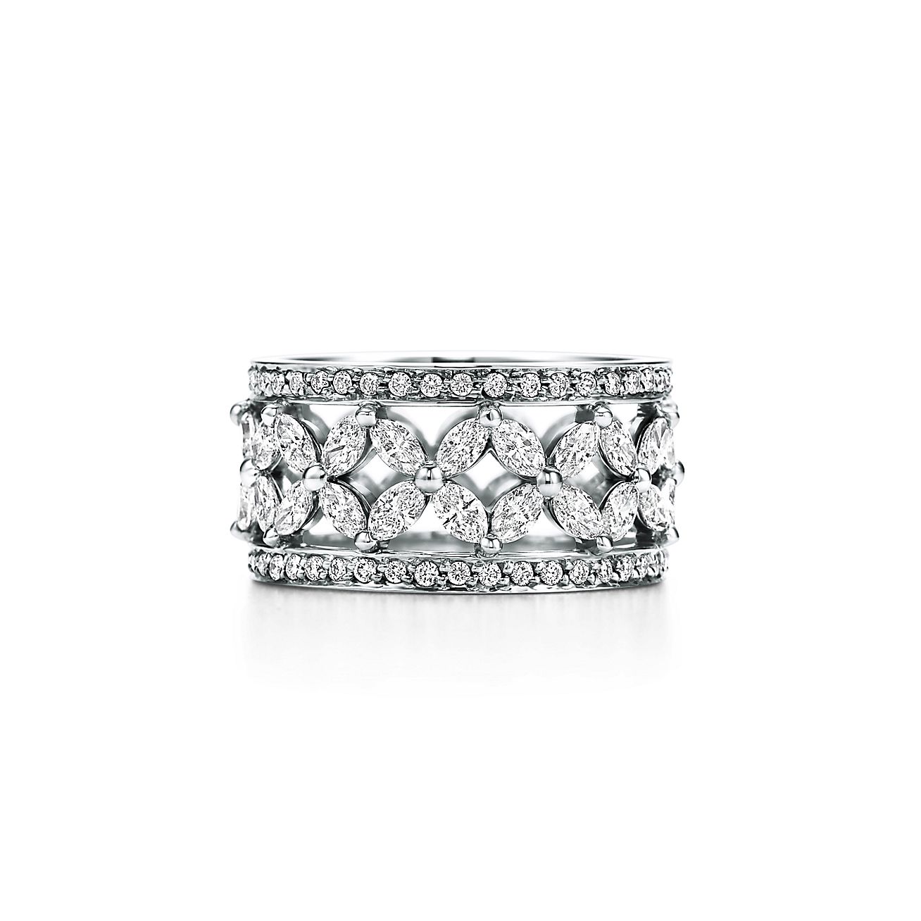 Tiffany Victoria® band ring in platinum with Tiffany