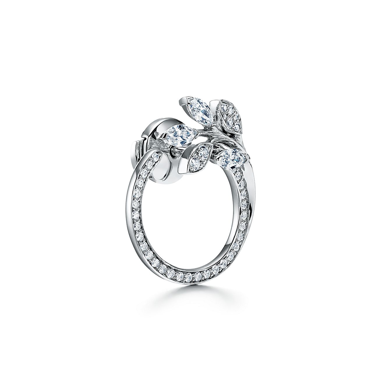 Tiffany Victoria® Diamond Vine Circle Earrings in Platinum