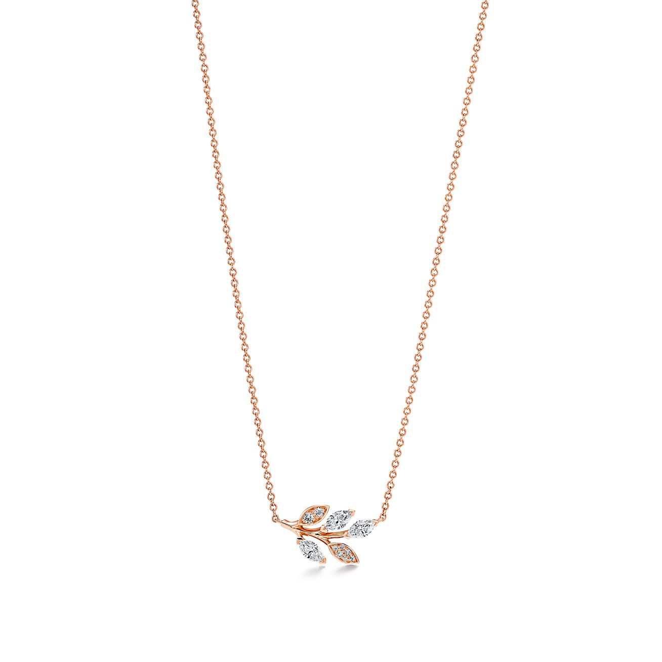 rose gold diamond necklace tiffany