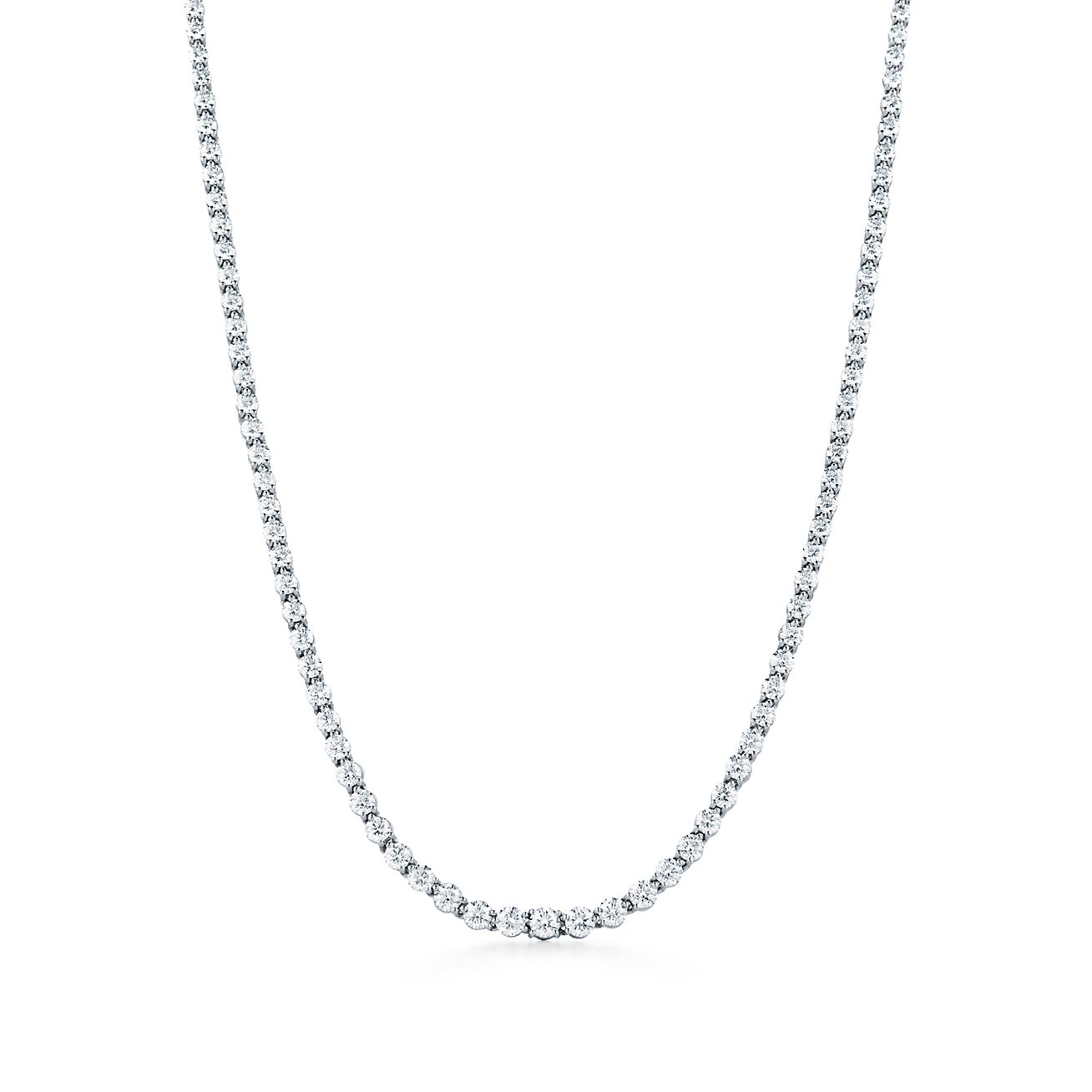 Minimal & Modern Blue Diamante Engraved Chrome Pyramid Metal Necklace TR Zx216 