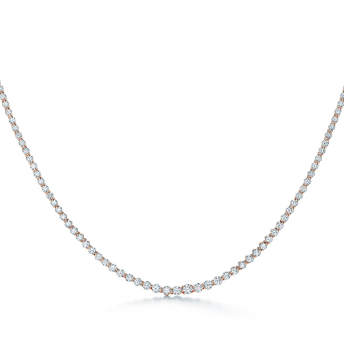 Tiffany Victoria® graduated line necklace in 18k rose gold with ...