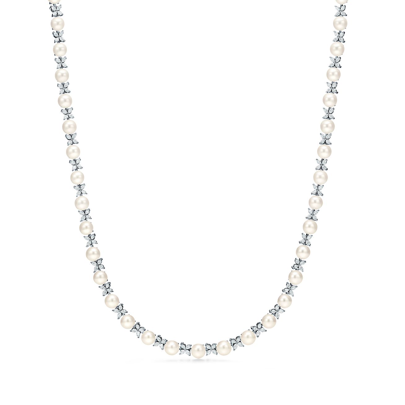 tiffany pearl and diamond necklace