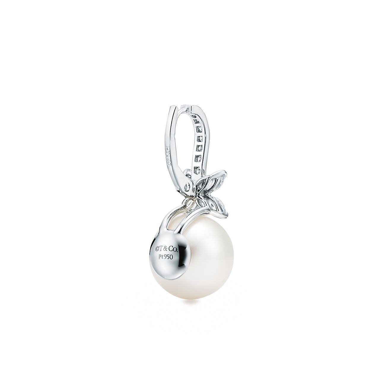 Tiffany pearl earrings on sale with diamond