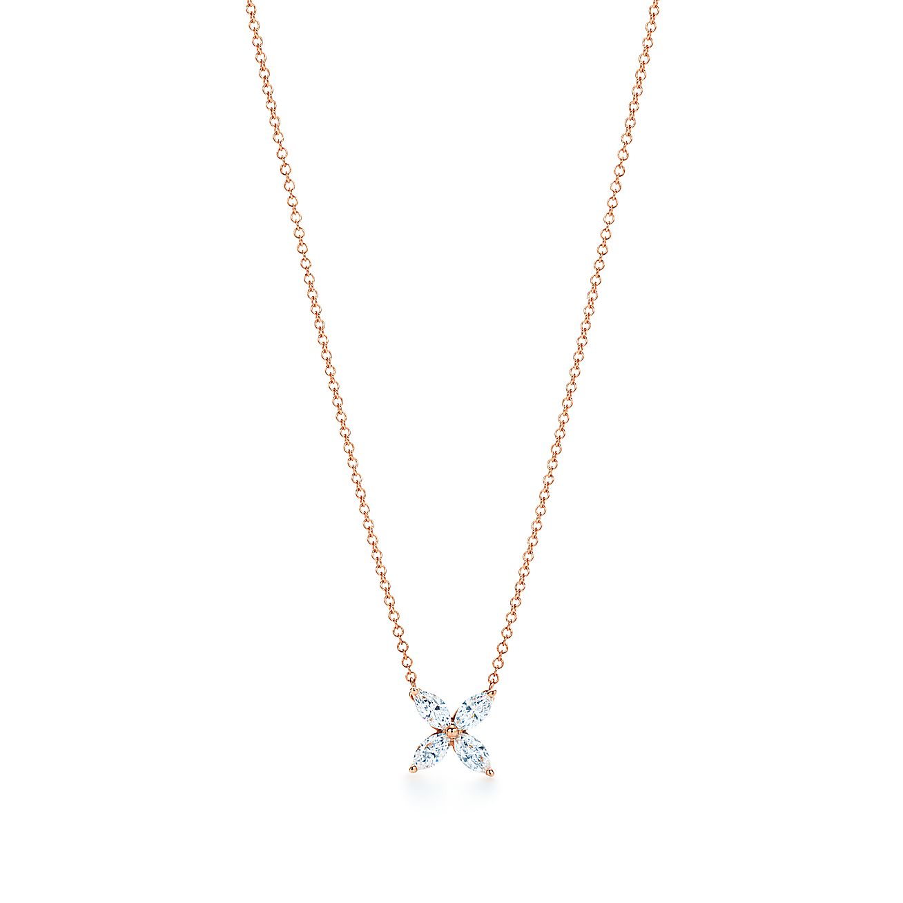 Tiffany Victoria™ pendant in 18k rose gold with diamonds, medium ...