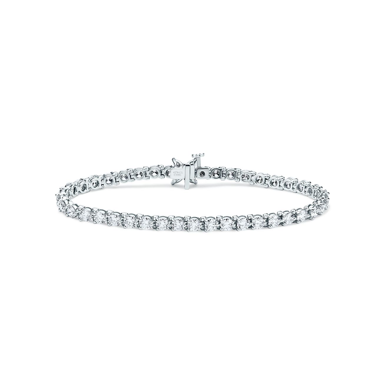 Tiffany Victoria® Cluster Tennis Bracelet in Platinum with Diamonds |  Tiffany & Co.