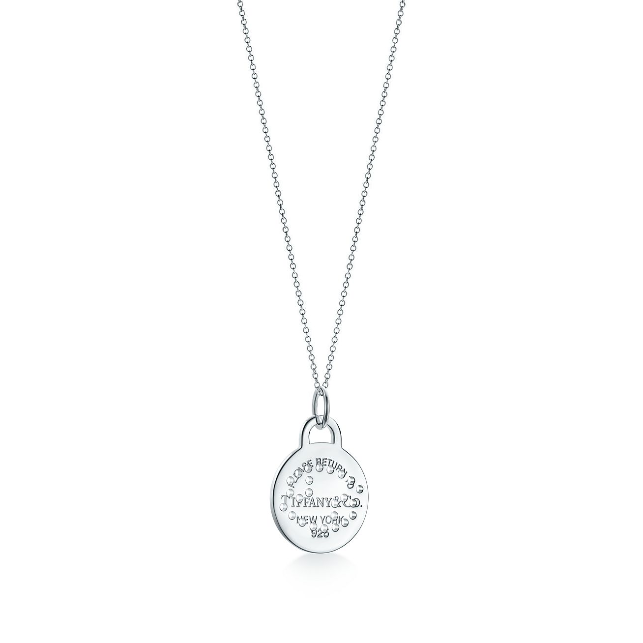 tiffany round tag necklace