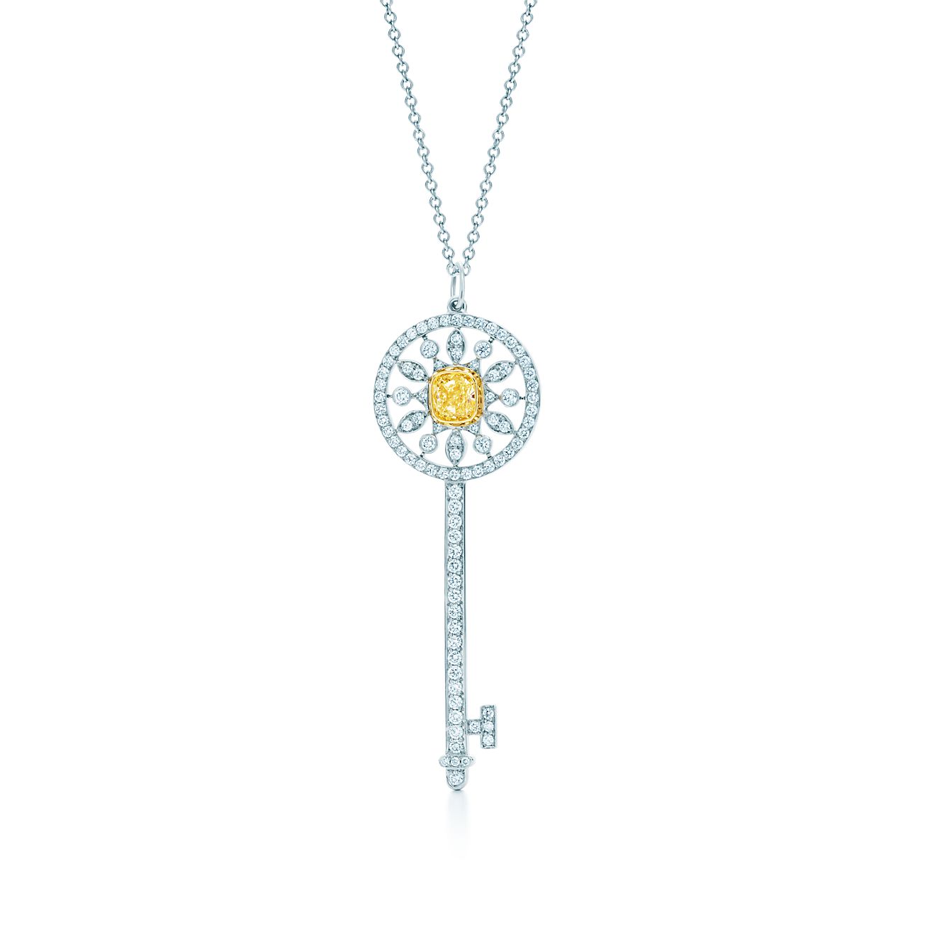 tiffany diamond key necklace