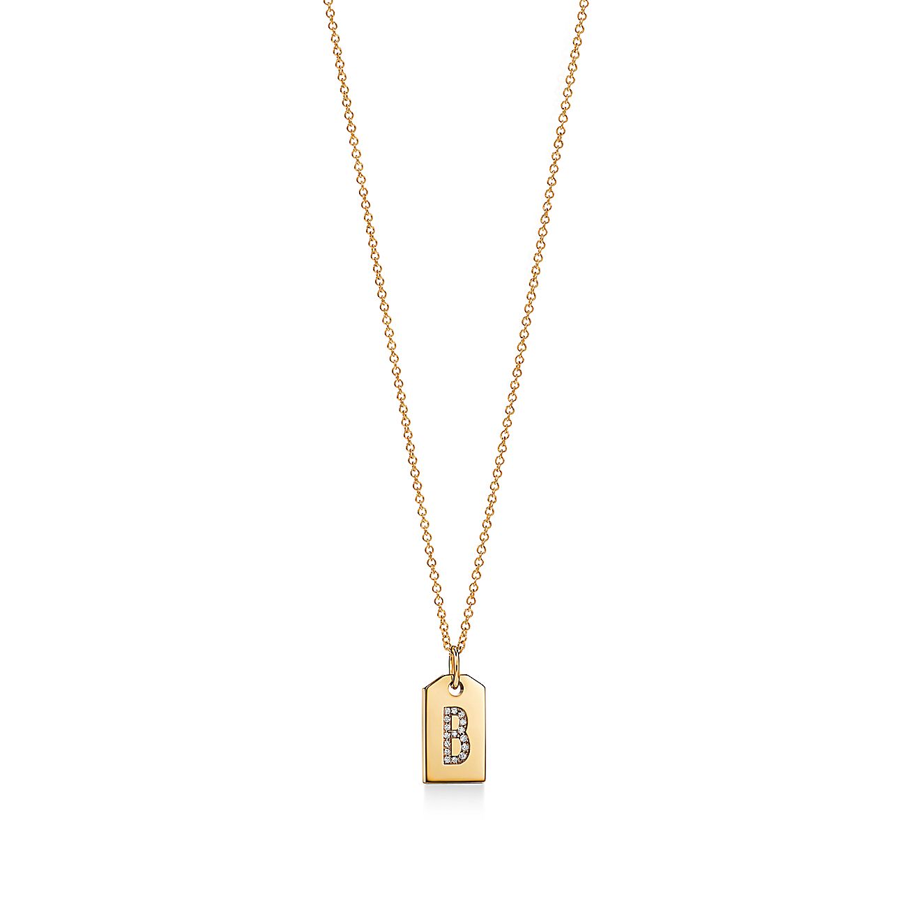 Tiffany Charms Mini Alphabet Tag Charm In 18k Gold With Diamonds Tiffany Co