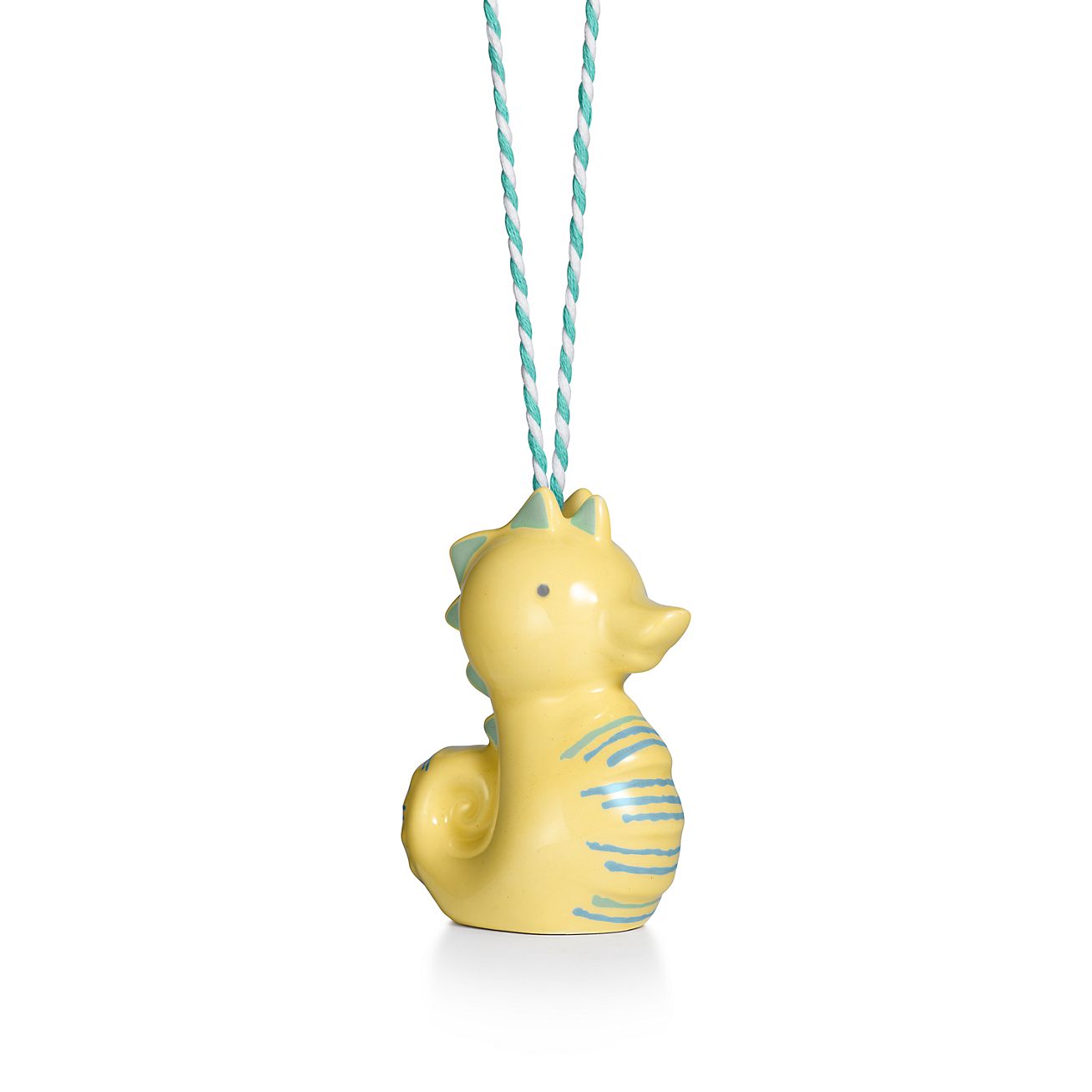 Tiny Tiffany Seahorse Ornament in Multicolored Earthenware - Alternate shot 1