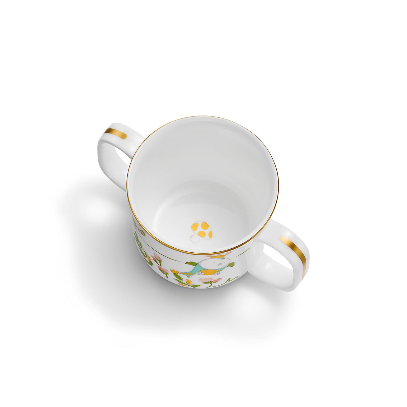 Tiny Tiffany Land Animals Double-handled Baby Cup in Bone Tiny Tiffany Land Animals Double-handled Baby Cup in Bone