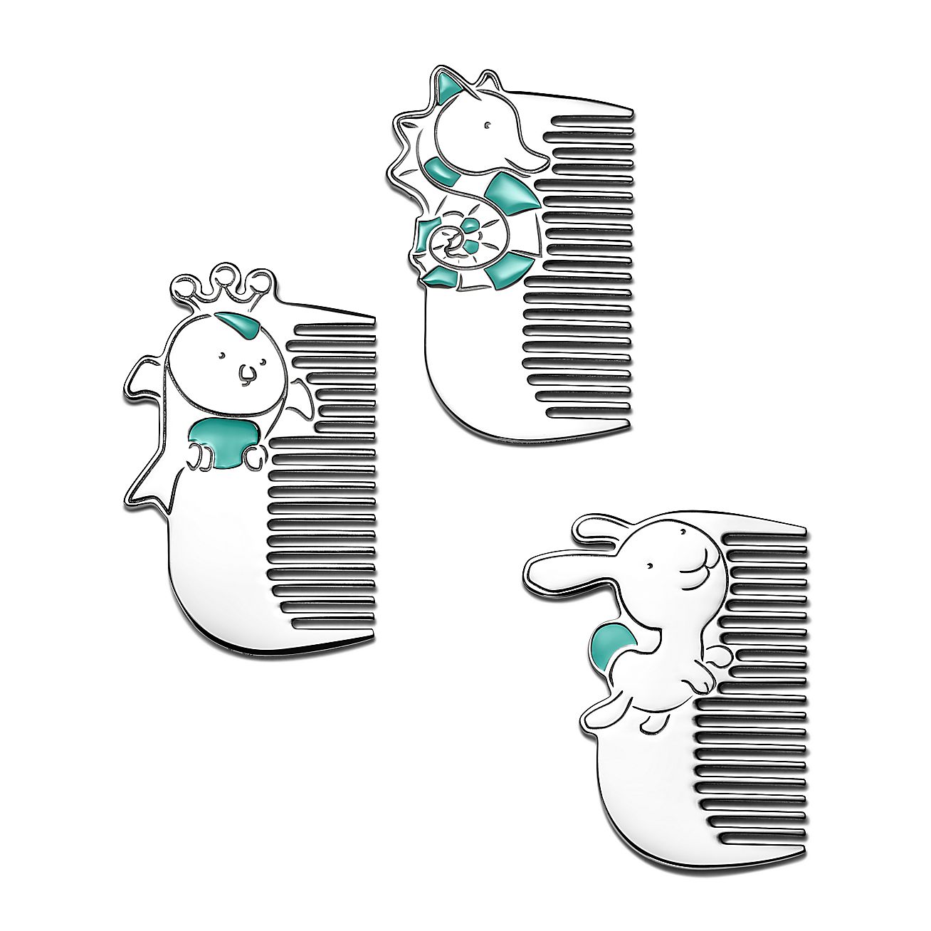 Tiny Tiffany Rabbit Baby Comb in Sterling Silver - Alternate shot 1