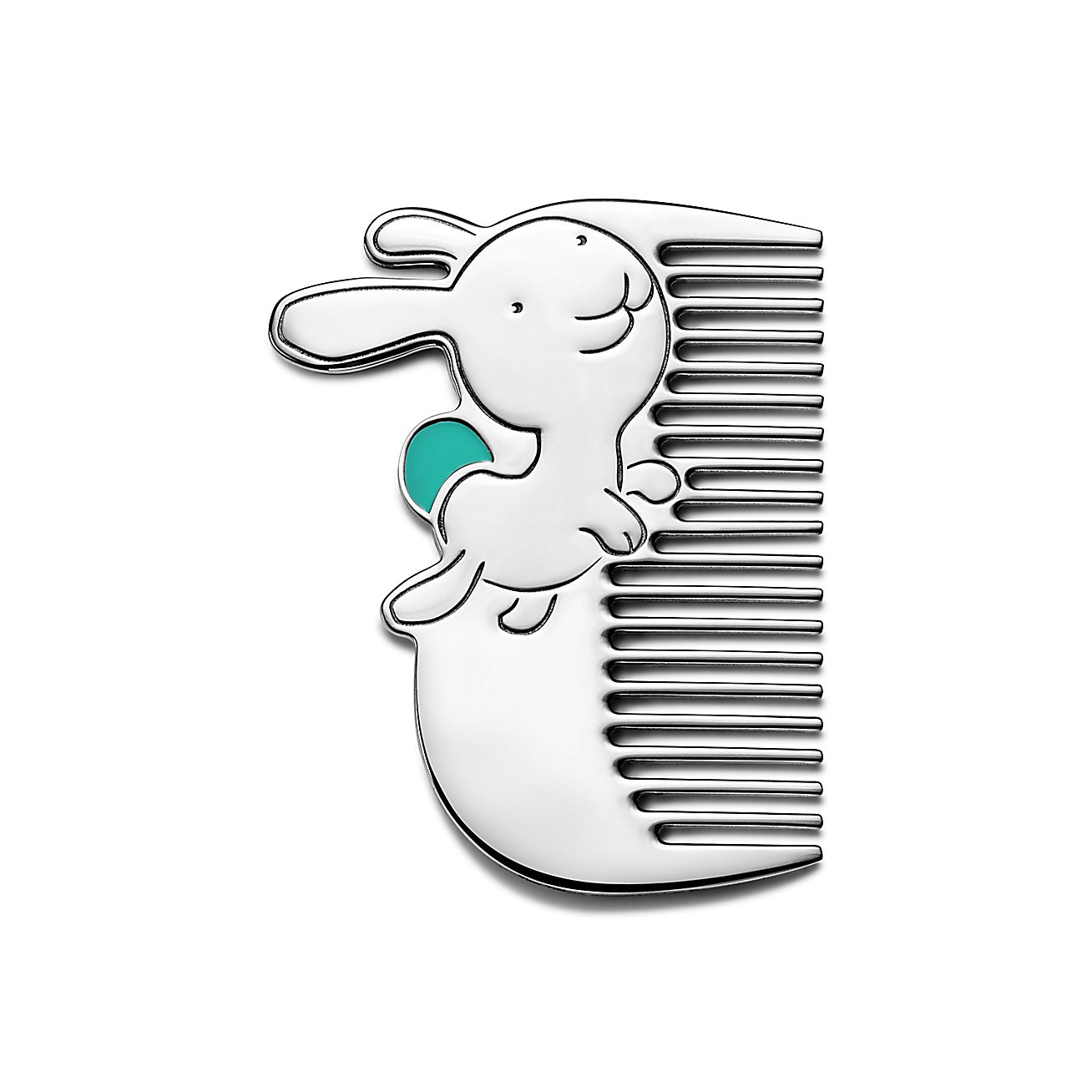 Tiny Tiffany Rabbit Baby Comb in Sterling Silver