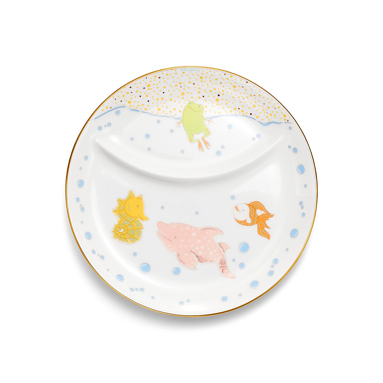 Tiny Tiffany Sea Animals Twosection Baby Dish in Bone China Tiffany