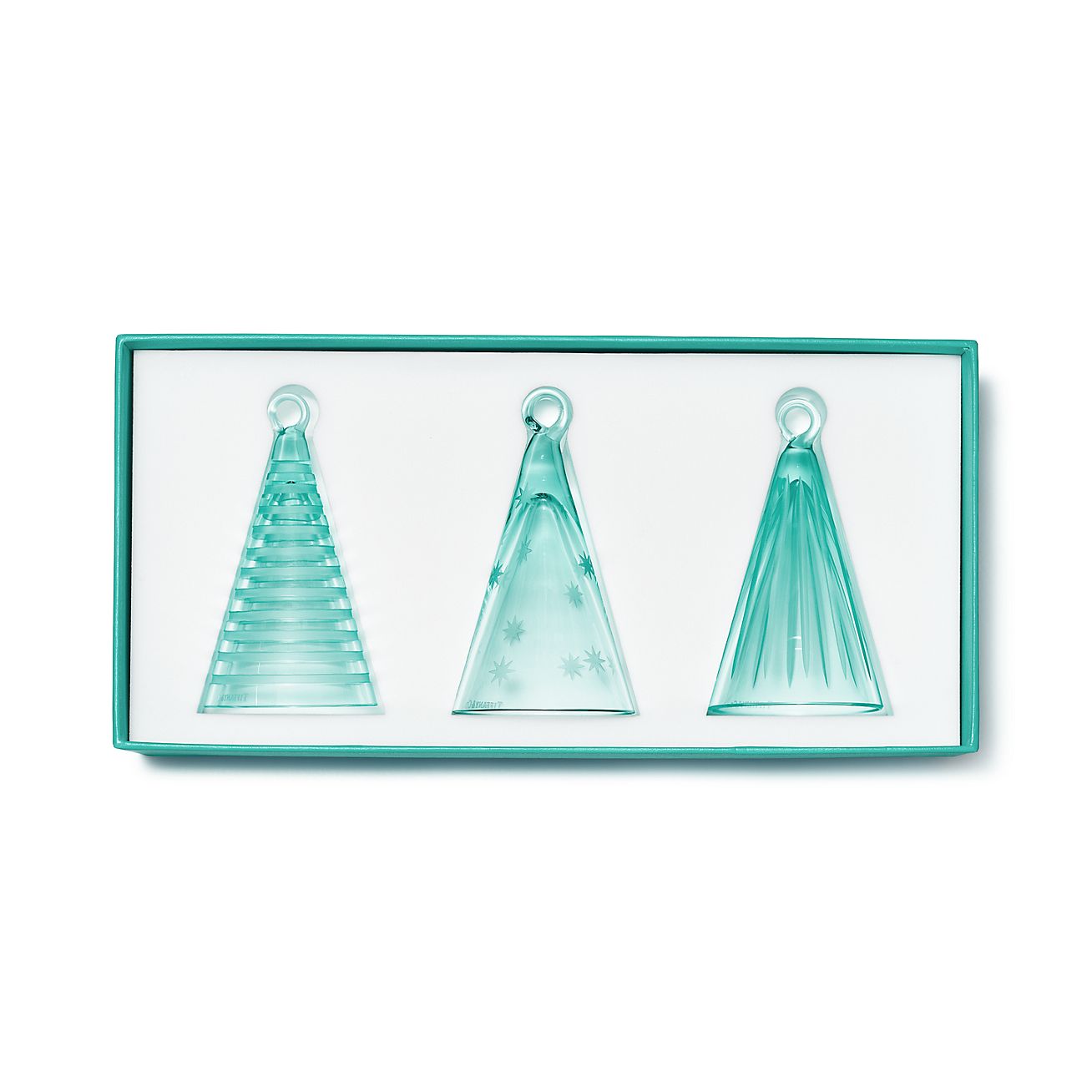 Tiffany&Co RTT Puffy Heart Ornament Blue Crystal Glass Christmas Holiday W  Box