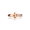 Tiffany & Co. Tiffany T T1 Ring in Rose Gold with Diamonds, 2.5 mm