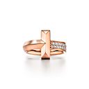 Tiffany & Co. T ワン リング ローズゴールドにダイヤモンドをセッティング