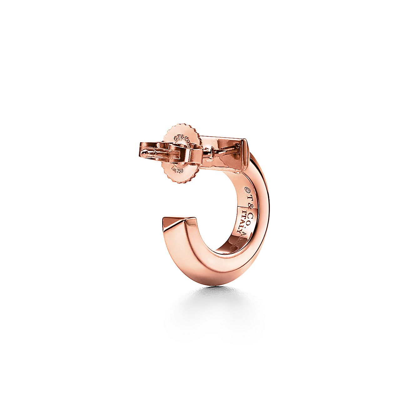 ティファニー T T ワン フープ ピアス ローズゴールド | Tiffany & Co
