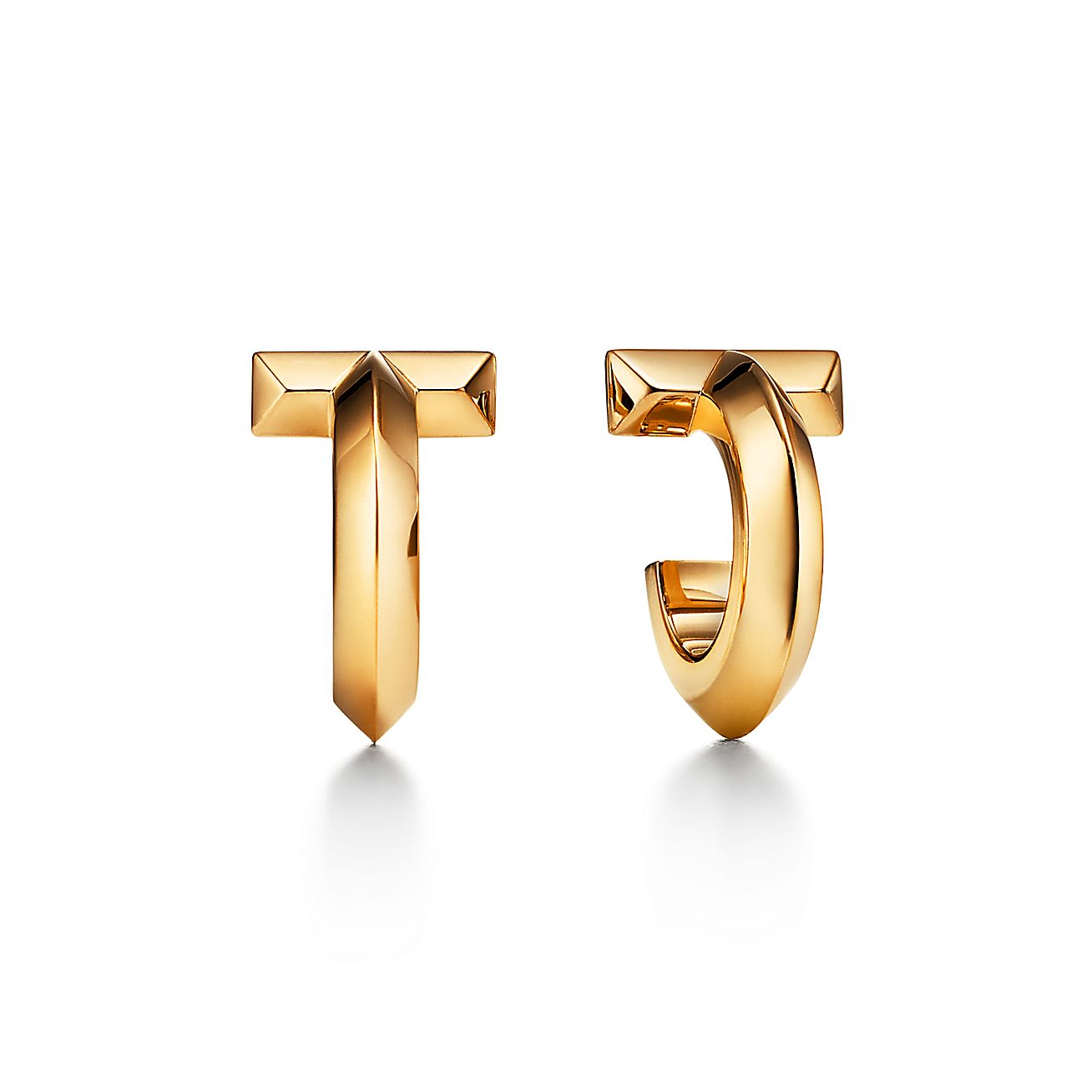 ティファニー T T ワン フープ ピアス イエローゴールド | Tiffany & Co