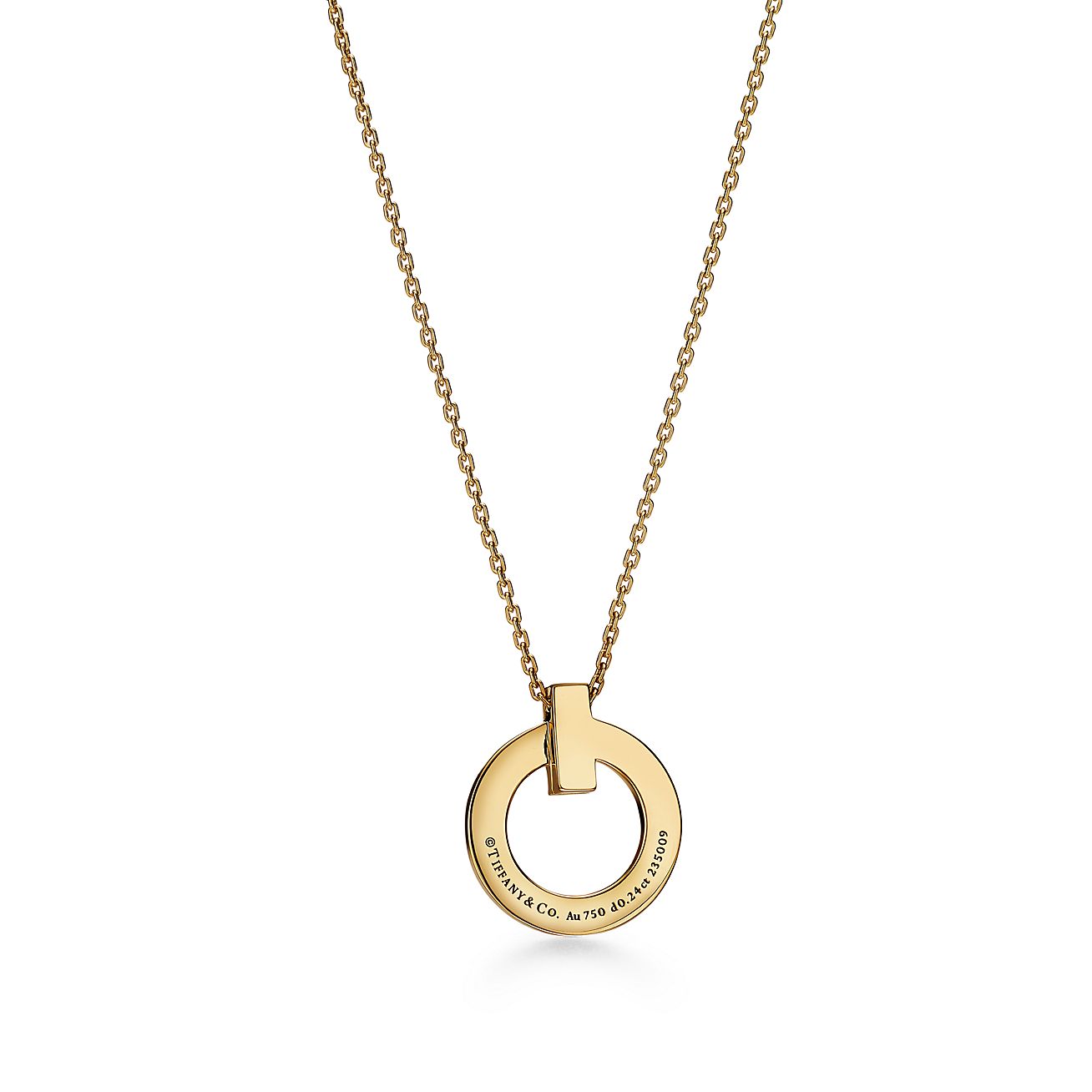 ティファニー TIFFANY＆CO Tワンナローサークルネックレス K18PG ジュエリー