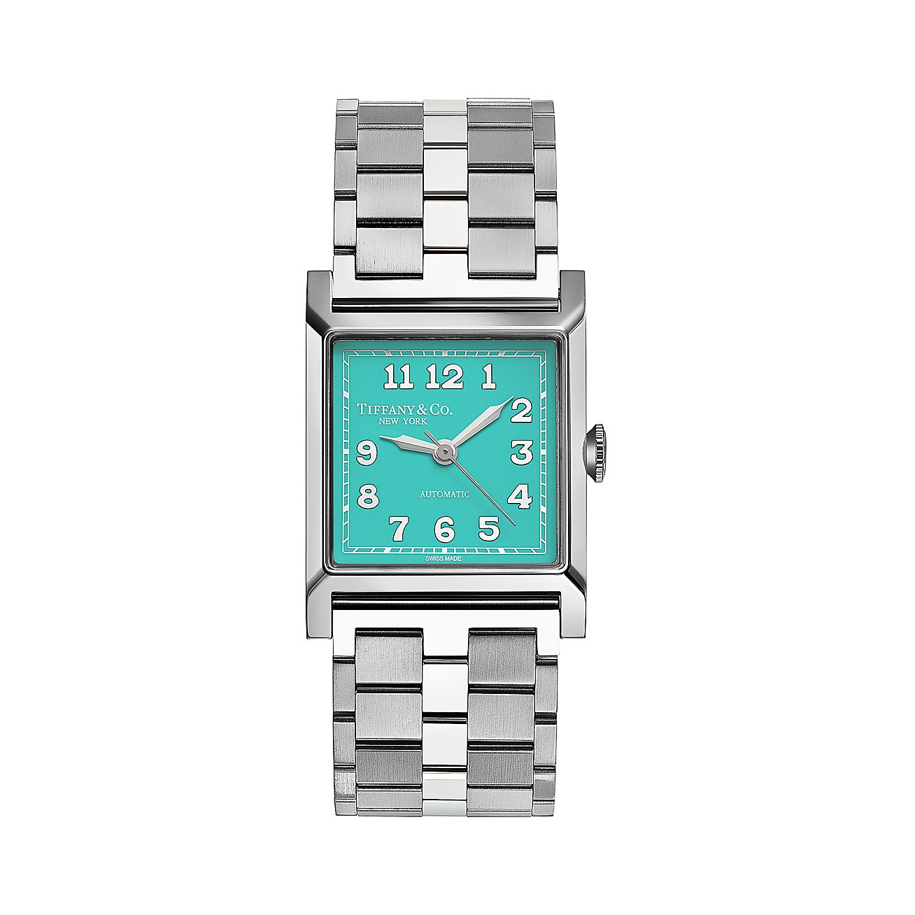 Union Square 27 mm Mechanical Watch in Steel with a Tiffany Blue