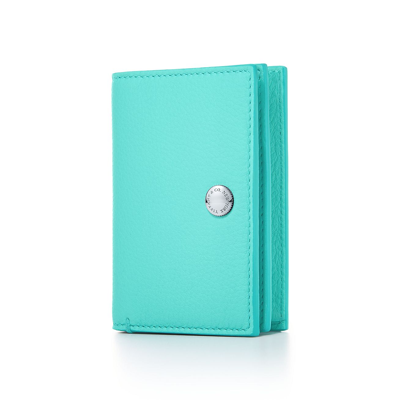 Vertical folded card case in Tiffany 