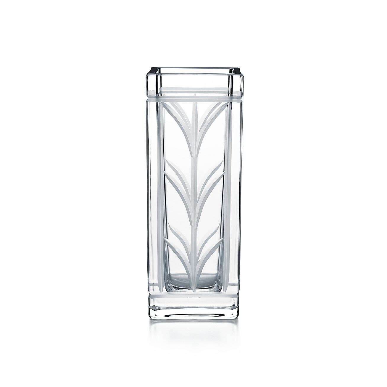 Wheat Leaf bud vase in crystal glass, 6 