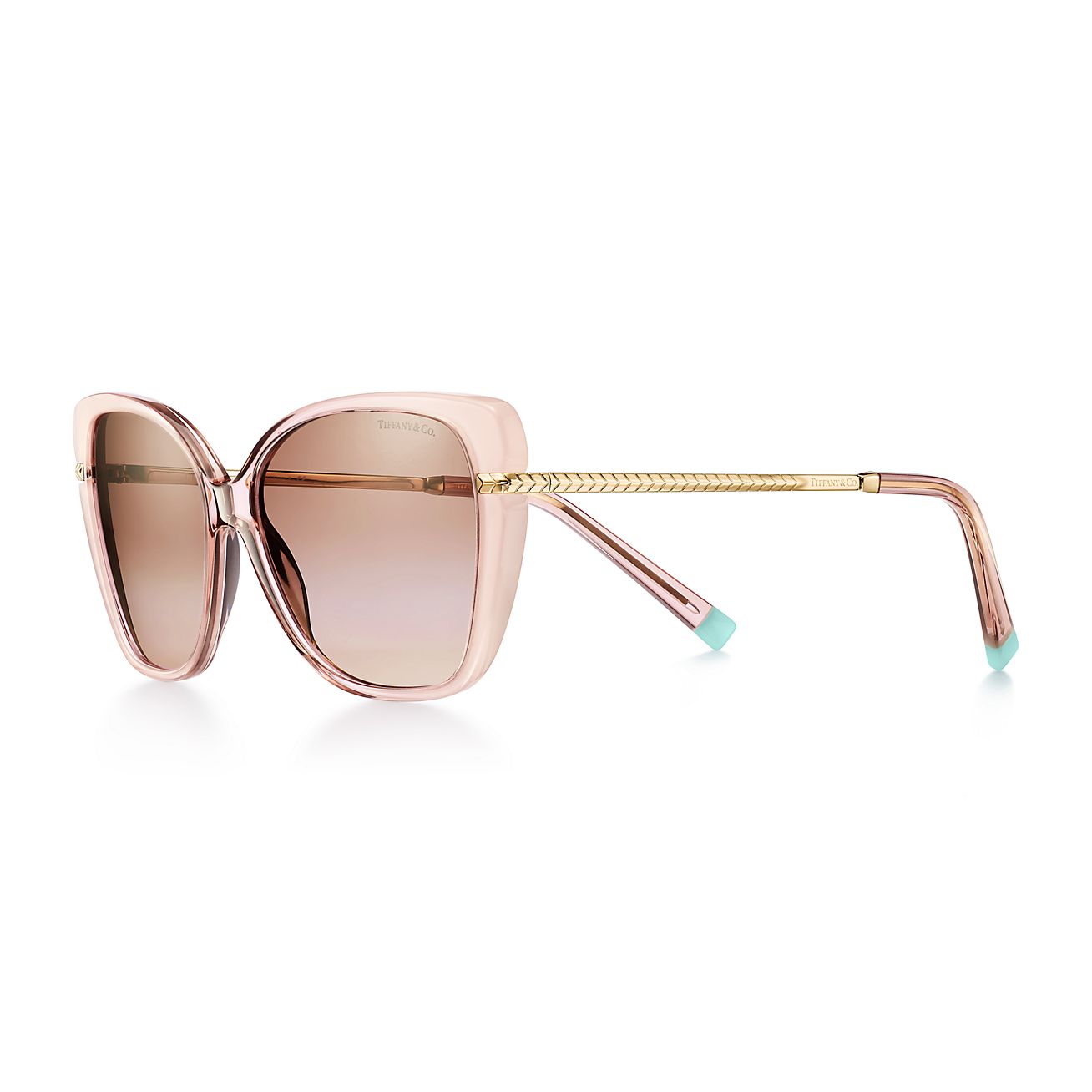 Wheat Leaf Cat Eye Sunglasses in Pink Acetate with Gradient Brown